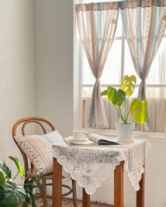 보엔 린넨코튼 작은 가리개커튼_블루