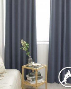 플리즈 암막 방염커튼_네이비