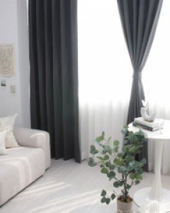 플라스틱핀 방풍방한 포터암막커튼_다크그레이