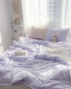 스테이웜 극세사 따뜻한 겨울 차렵이불_퍼플