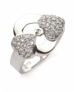 실버 트리플하트애끼반지 SC01-156