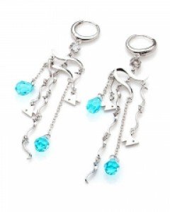 실버 블루피쉬 원터치 귀걸이 E01-708