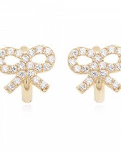 14K 포어쉘 리본 원터치 귀걸이 E19-49