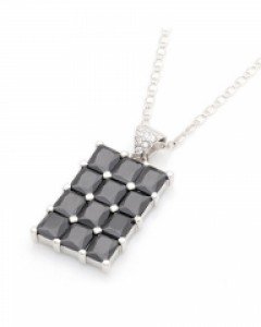 실버 블랙스퀘어 목걸이 N01-1038