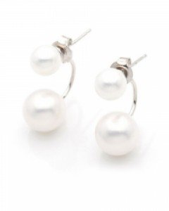 실버 그겨울 오영 진주 피코 침형 귀걸이 E01-1077