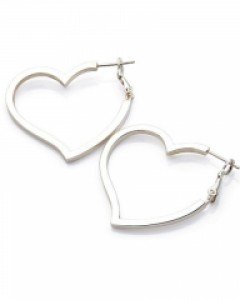실버 통통튀는 러블리하트 침형 귀걸이 E01-436