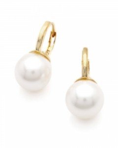 14K 8mm 에이린 화이트 펄 원터치 귀걸이 E23-14