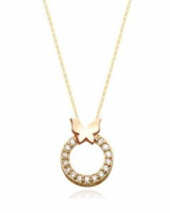 14K 티니 레드나비 써클 목걸이 N13-25 [T1]