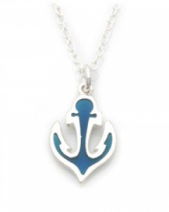 실버 블루 anchor 목걸이 N01-1092