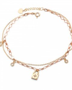 14K/18K 투체인 키 플라워 발찌 BF02-47