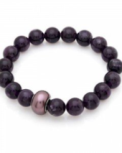 천연자수정 10mm 민볼 스와진주 판도라 팔찌 PB01-20