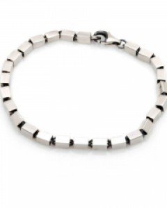 실버 3mm스냅 엔틱 팔찌 B01-373