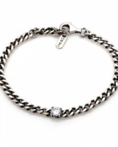 실버 엔틱 써클 큐 사슬 팔찌 B01-439