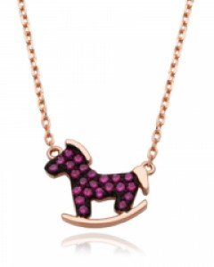 14K/18K 컬러큐빅 목마 목걸이 N14-08 (택1)