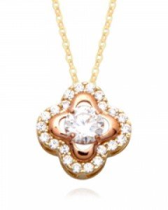 14K 티니 큐 플라워 목걸이 N14-27 [T1]