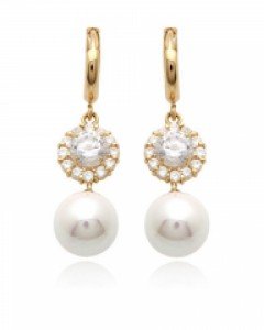 14K/18K 바르 큐빅 진주 원터치 귀걸이 E24-02