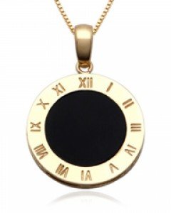 14K/18K 24mm 로마닉 블랙오닉스 목걸이 N15-06 [B5]