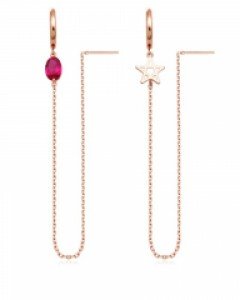 14K 롱라인 루비 스타 원터치 귀걸이 E25-50 (택1)