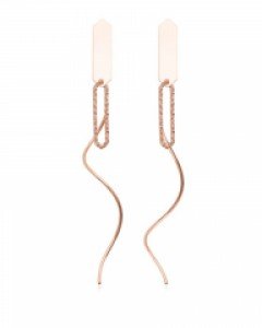 14K 헥사 롱 웨이브 침형 귀걸이 E25-57