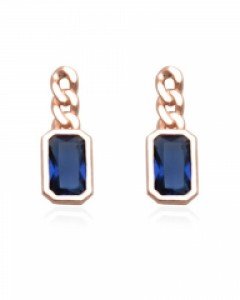 14K 딥블루 폴리곤 침형 귀걸이 E26-71