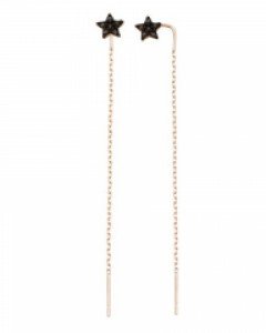 14K 롱 블랙 모티아 귀걸이 E26-76