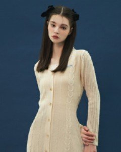 [NF] BUTTON KNIT ONE-PIECE (IVORY)(F811)