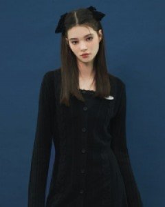 [NF] BUTTON KNIT ONE-PIECE (BLK)(F811)