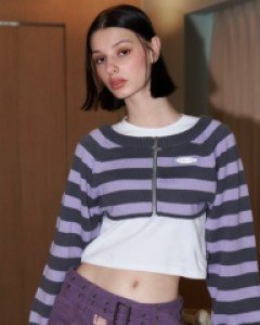 [NF] VEINING KNIT BOLERO (PURPLE)_F22ZA920