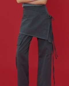 [NF] LINT WIDE WRAP PANTS (CHARCOAL)_F23QD841