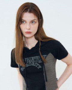 [NF] KIN HALF HOOD TEE (BLACK)_F23QB484