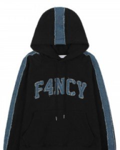 [NF] F4NCY DENIM PATCH HOODIE (BLACK)_F23ZB265