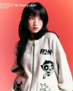 [10/27 예약배송][PPG X FANCY] BUTTERCUP GRAPHIC KNIT ZIP-UP (BEIGE)_F23PG1033