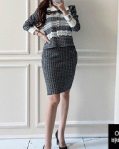 국내배송 / 디에코 레이스 니트 자켓 스커트 코디세트