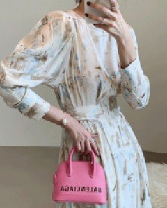 안지크 수채화 패턴 롱원피스