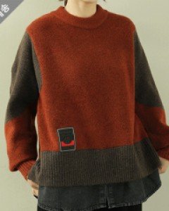 국내배송 / 로로이 오버핏 박시 데님 레이어드 니트