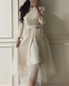 무료배송 / 루아드 골지니트 레이어드 캉캉 원피스