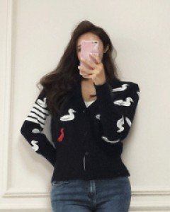 고퀄 꽥꽥이 시보리 니트 가디건