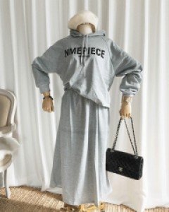 [2XL까지] 하버드 영문 후드 롱 스커트 트레이닝