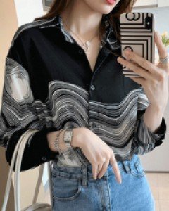 국내상품 / 샤리스 시크한 마블 나염 셔츠