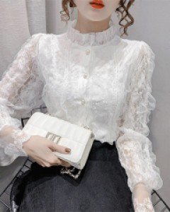 무료배송 / 델마 시스루 레이스 블라우스