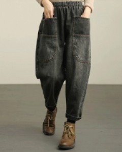 국내배송 / 로로이 빅포켓 데님 배기 팬츠