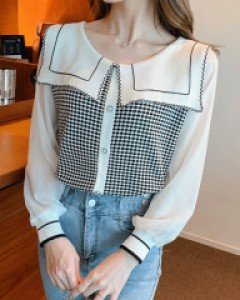 국내배송 / 미오트 세일러카라 니트 블라우스