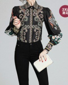무료배송 / 지엘스 페이즐리 볼륨소매 블라우스 2XL까지
