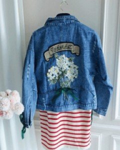 국내배송 / 로빈 꽃자수 데님 자켓