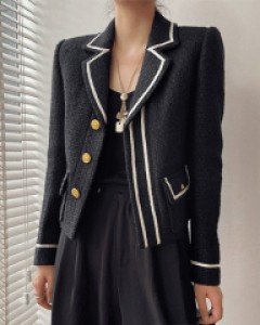 지아니 라인 포인트 블랙 자켓