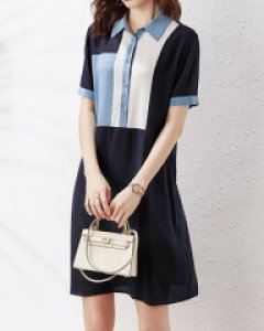 국내상품 / 베르니 컬러배색 루즈핏 원피스