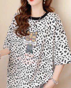 물어버릴께 레오파드 박시 티셔츠