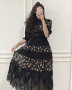 레베카 시스루 레이스 롱원피스 2XL까지