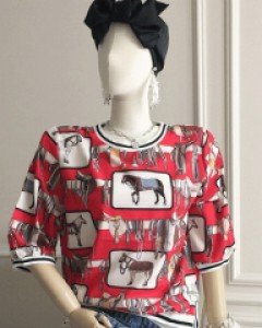 빈센트 레드 귀족말 티셔츠