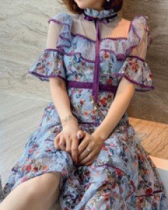 안첼리아 시스루탑 꽃 레이스 원피스 2XL까지